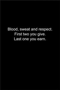 Blood, sweat and respect. First two you give. Last one you earn.