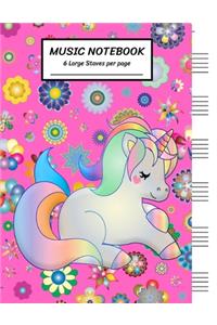 Music Notebook 6 Large Staves Per Page