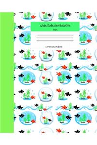 Wide Ruled Fish Notebook Composition Book
