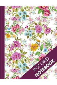 Dot Grid Notebook: Pretty Pink Flower Blossom Cover Dot Grid Journal: Large Dotted Paper Book ( Bullet Grid Notebook )