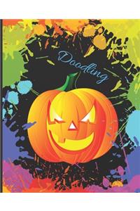 Fun Kid's Pumpkin Colorful Splatter Cute Gift Sketch Book Blank Paper Pad Journal for Doodling Sketching Coloring or Writing