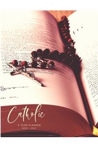 2020-2024 Five Year Planner Monthly Calendar Catholic Goals Agenda Schedule Organizer