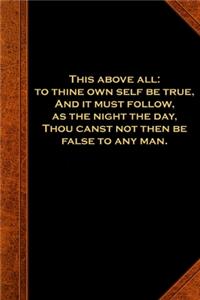 2020 Daily Planner Shakespeare Quote Hamlet Self Be True 388 Pages