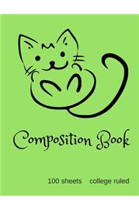 Happy Cat College Ruled Composition Book