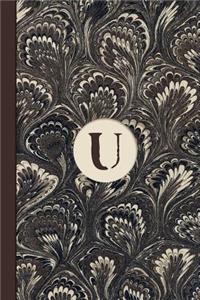 Monogram U Marble Notebook (Coffee Peacock Edition)