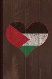 Vintage Palestine Flag Heart Journal Notebook