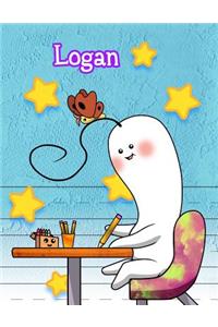 Logan: Personalized Book with Child's Name, Primary Writing Tablet, 65 Sheets of Practice Paper, 1