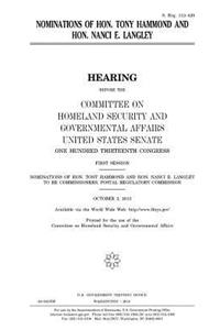 Nominations of Hon. Tony Hammond and Hon. Nanci E. Langley