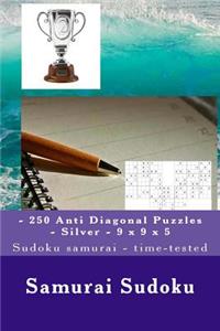 Samurai Sudoku - 250 Anti Diagonal Puzzles - Silver - 9 X 9 X 5