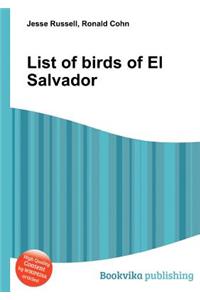 List of Birds of El Salvador