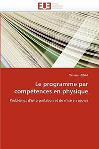 Le Programme Par Comp?tences En Physique