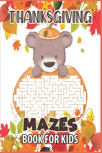 Thanksgiving mazes book for kids