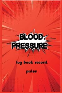 Blood pressure log book record, pulse