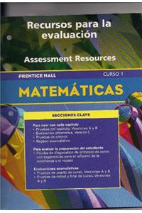 Prentice Hall Math Course 1 Spanish Assessment Resources Blackline Masters 2004c