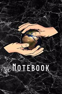 Notebook: Black Marble Earth Day & Arbor Day Notebook / Journals Herb Gardening Planning, Environmental Awareness Planner