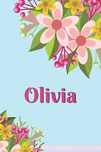 Olivia Personalized Blank Lined Journal Notebook