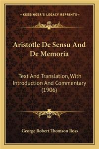 Aristotle De Sensu And De Memoria