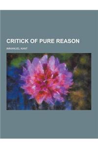 Critick of Pure Reason