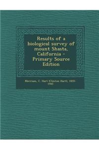 Results of a Biological Survey of Mount Shasta, California - Primary Source Edition