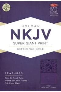 NKJV Super Giant Print Reference Bible, Purple LeatherTouch Indexed