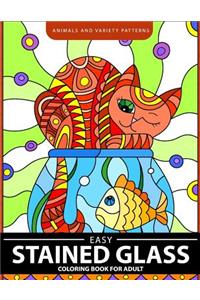 Easy Stained Glass Coloring Book For Adults