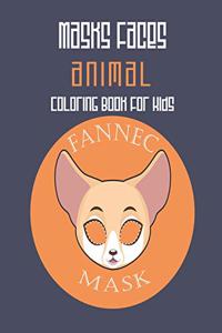 Masks Faces Animals Coloring Book For Kids (Fennec Mask)