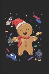 Christmas Gingerbread Man Toys Notebook: Graph Paper Journal 6x9 - 120 Pages