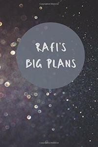 Rafi's Big Plans - Notebook/Journal/Diary/Planner/To do - Personalised Girl/Women's Gift - Ideal Present - 100 lined pages (Dark glitter)