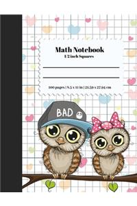 Math Notebook 1/2 Inch Squares