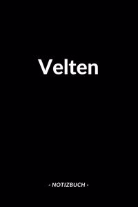 Velten: Notizblock - Notizbuch - DIN A5, 120 Seiten - Liniert, Linien, Lined - Notizen, Termine, Planer, Tagebuch, Organisation - Deine Stadt, Dorf, Region 