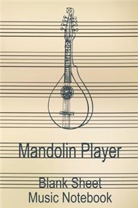 Mandolin Player Blank Sheet Music Notebook