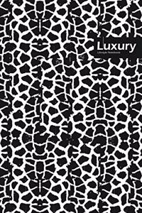 Luxury Lifestyle, Animal Print, Write-in Notebook, Dotted Lines, Wide Ruled, Medium Size 6 x 9 Inch, 288 Pages (Black)