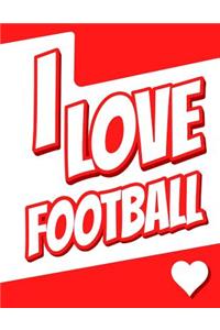 I Love Football: Large Print Discreet Internet Website Password Organizer, Birthday, Christmas, Friendship Gifts for Women and Men, Teens, Girls and Boys, 8 1/2
