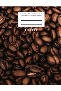 Coffee Notebook Journal, Diary and Sketch Book with Blank Pages (8.5 x 11) (Texture Notebook)