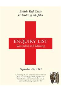 British Red Cross and Order of St John Enquiry List for Wounded and Missing