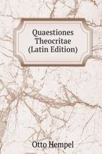 Quaestiones Theocritae (Latin Edition)