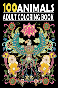 100 Animals Adult Coloring Book