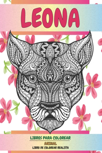 Libros para colorear - Libro de colorear realista - Animal - Leona