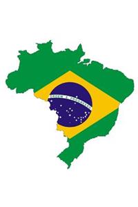Flag of Brazil Overlaid on the Brazilian Map