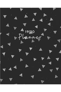 19/20 Planner: Weekly and Monthly Academic Calendar/Agenda July 2019 - June 2020 Black with Silver/Gray Triangle Studs