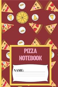 Pizza Notebook: Small funny composition notebook 120 pages (6 x 9 Inch). Happy Pizza Blank lined notebook for monkey lovers