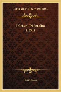 I Criterii Di Penalita (1891)
