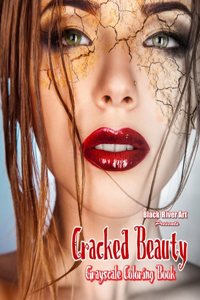 Cracked Beauty Grayscale Coloring Book