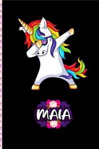 Maia - Dabbing Unicorn personalized named Notebook