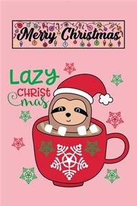 Lazy Christmas Merry Christmas Sloth Notebook for Sloth lovers