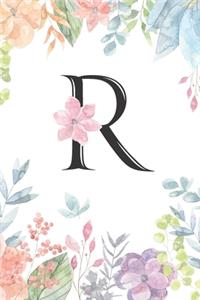 Monogrammed Floral R Journal by Crazy Beautiful Designs