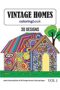 Vintage Homes Coloring Book
