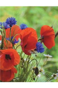 Poppy Notebook Large Size 8.5 x 11 Ruled 150 Pages