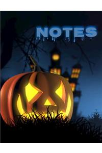 Notes: Jack O'Lantern Haunted House Spooky Halloween Notebook