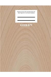 Cherry Notebook Journal, Diary and Sketch Book with Blank Pages (8.5 x 11) (Texture Notebook)